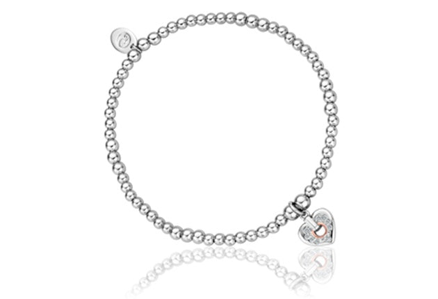 Clogau Cariad Sparkle Heart Affinity Bead Bracelet 3SBB85S