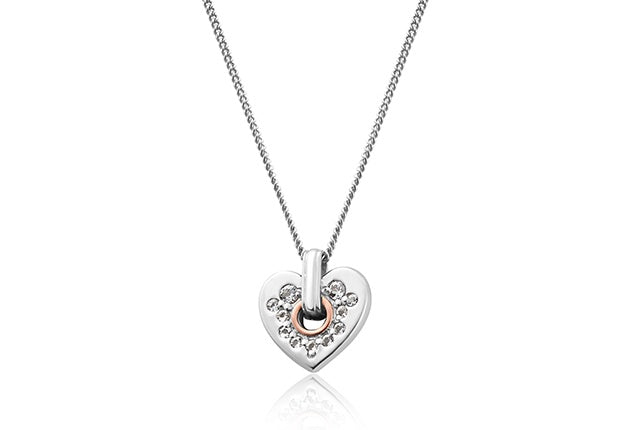 CLOGAU Cariad Sparkle Small Heart Pendant 3SCRS0193