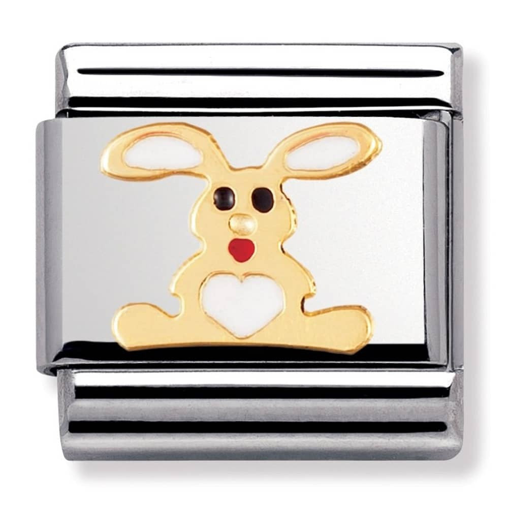 NOMINATION Gold White Rabbit Charm 030212-02