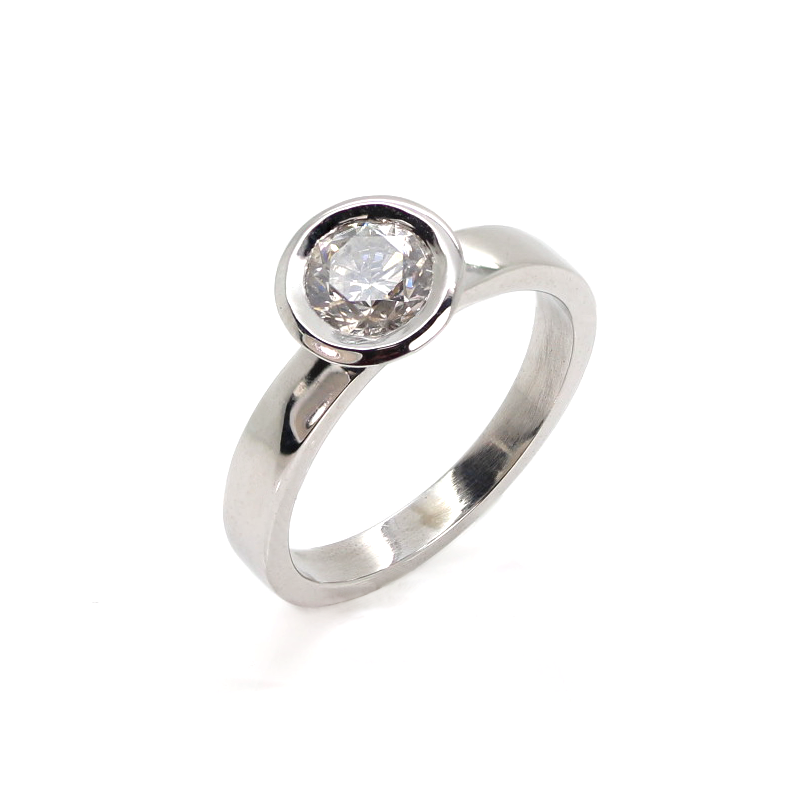 18ct White Gold Diamond Solitaire Ring - ASM1454