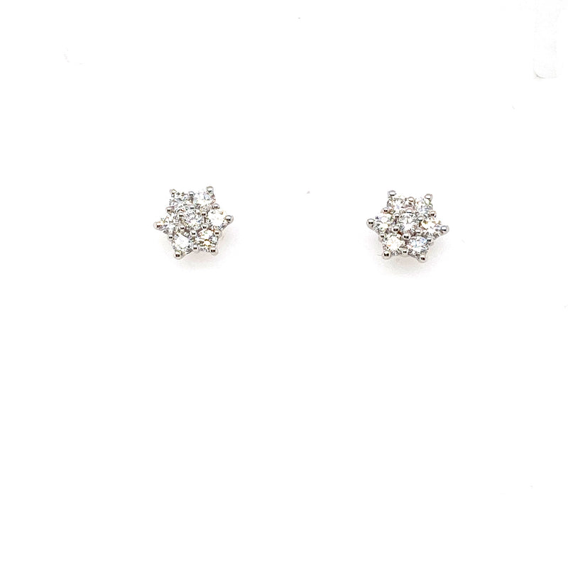 18ct Gold Diamond Cluster Earrings NDE4304