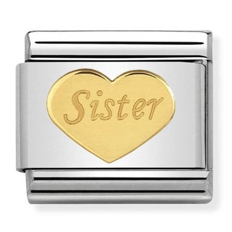 Nomination Gold Sister Heart Charm 030162-36