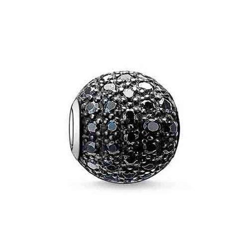 Thomas Sabo Silver Black Cubic Zirconia Pavé Bead K0029-051-11