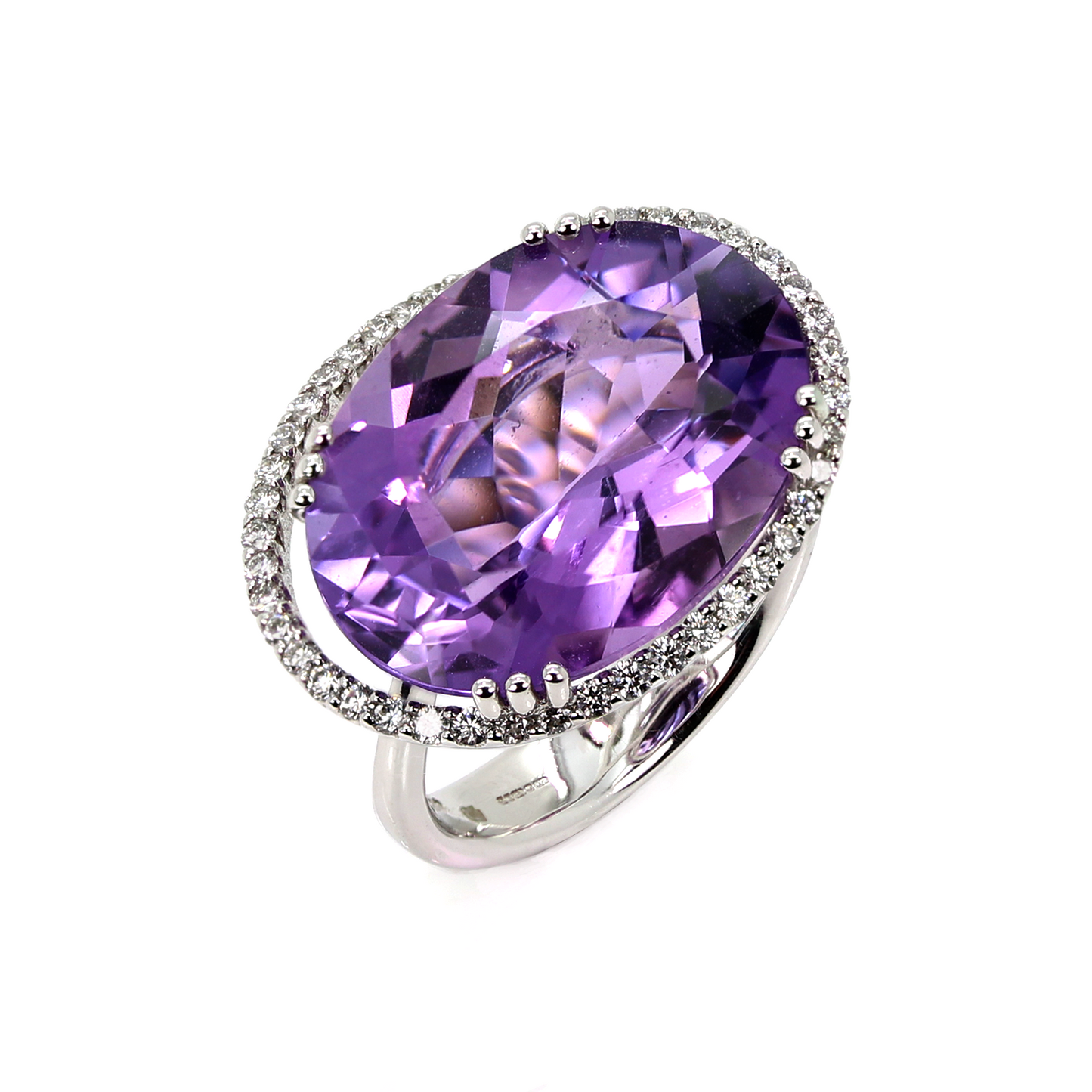 18ct Gold Amethyst & Diamond Ring 9303A