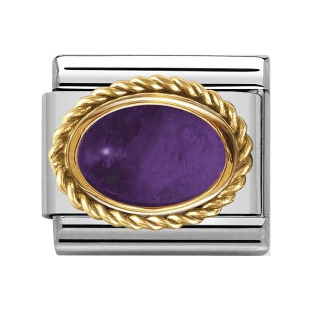 NOMINATION Gold Amethyst Charm 030508-02