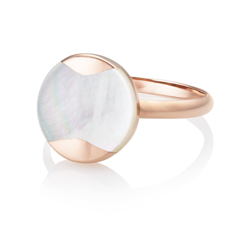 Jersey Pearl Dune Rose Gold Plated Mother Of Pearl Ring DUR-RG - Size M