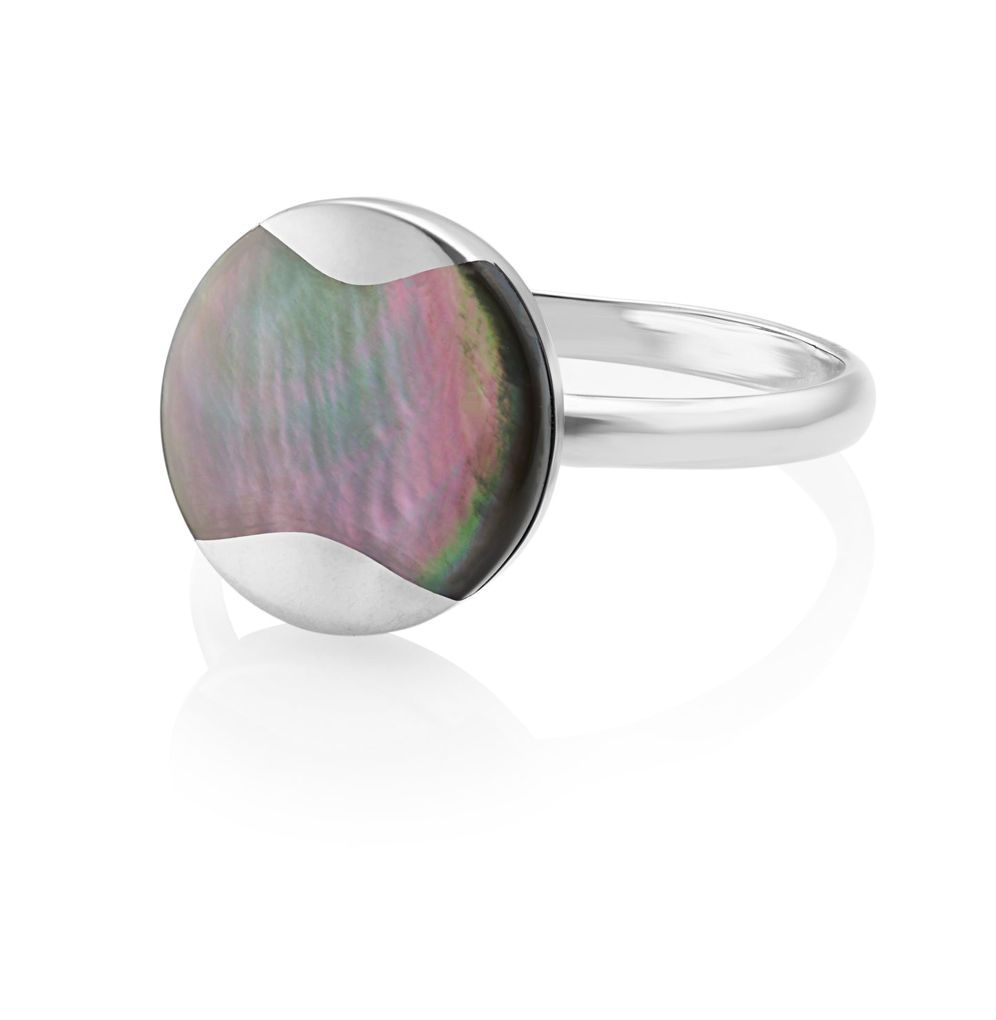 Jersey Pearl Dune Silver Grey Mother Of Pearl Ring DUR-TH - Finger Size O