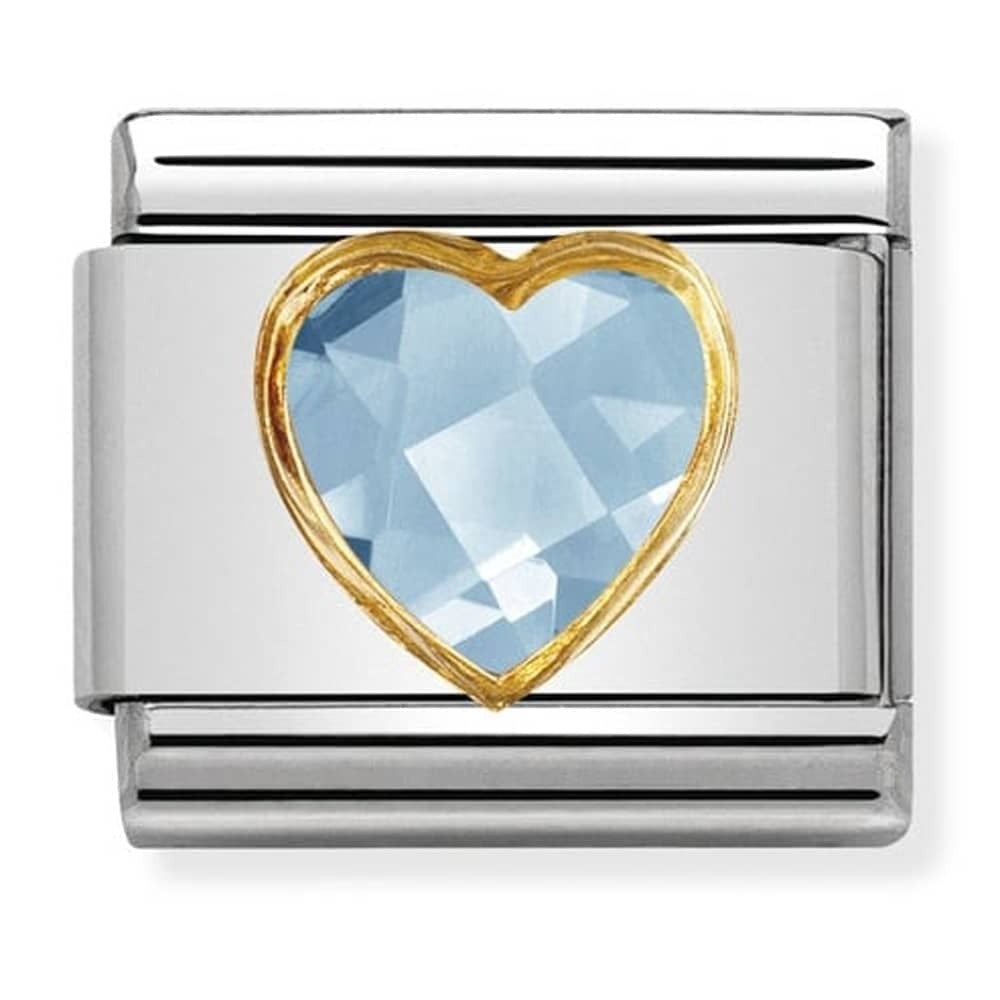 NOMINATION Light Blue Heart Faceted Charm 030610-006