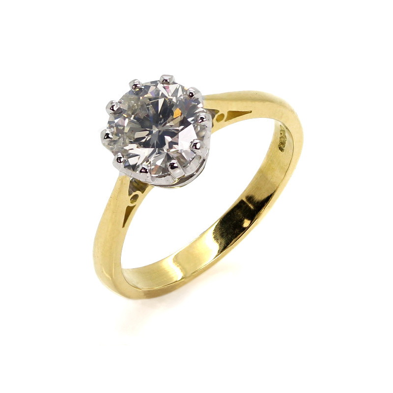 18ct Yellow Gold Diamond Solitaire Ring - ASM1452