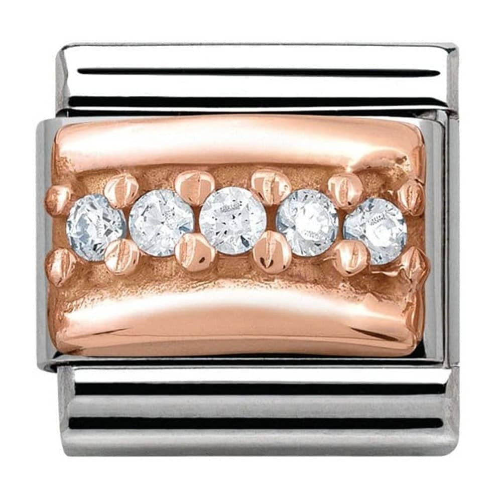 NOMINATION Pave Rose Gold Charm (White CZ) 430304-01