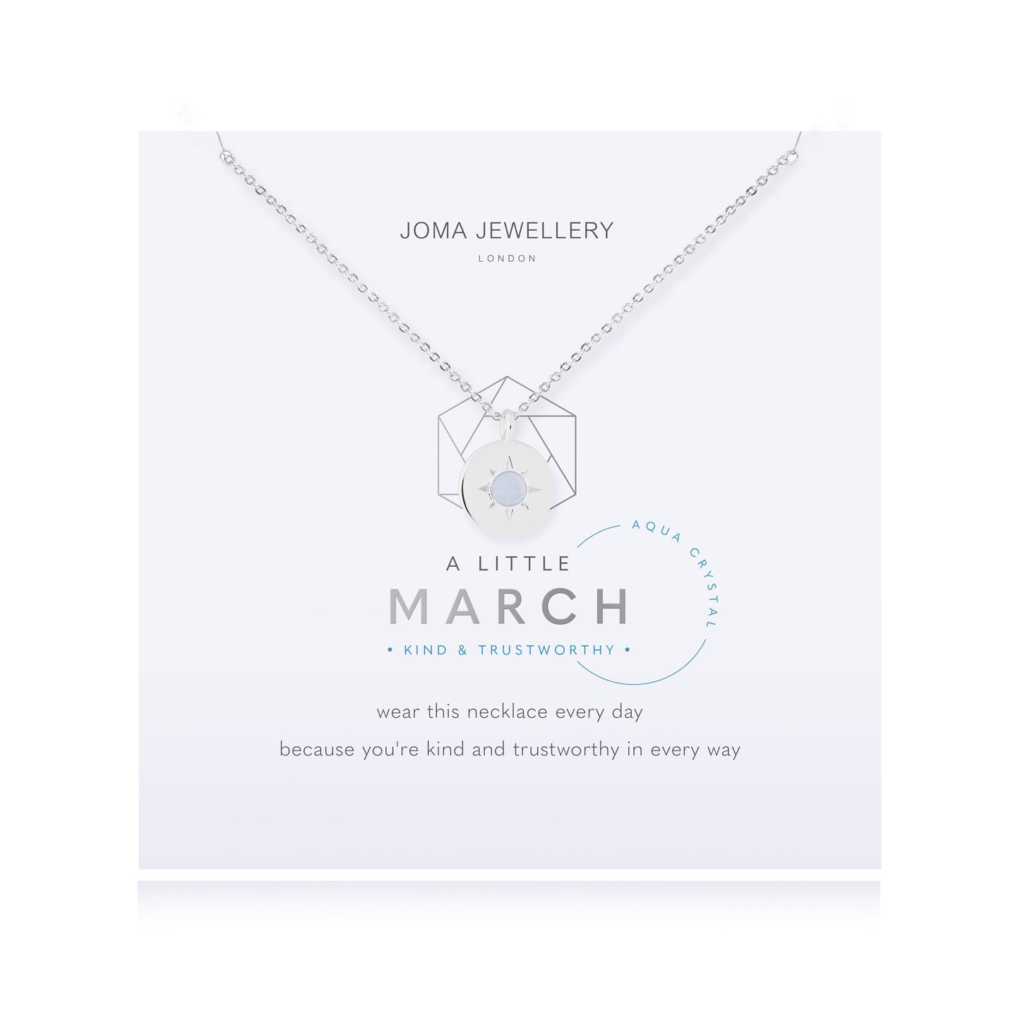 Joma March Aqua Crystal Birthstone Necklace 4656