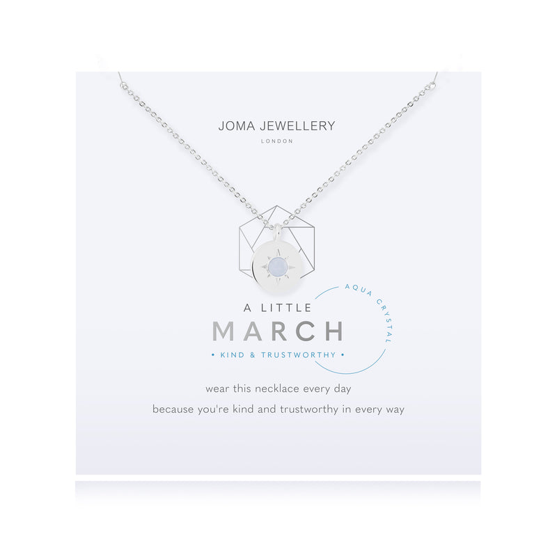 Joma March Aqua Crystal Birthstone Necklace 4656