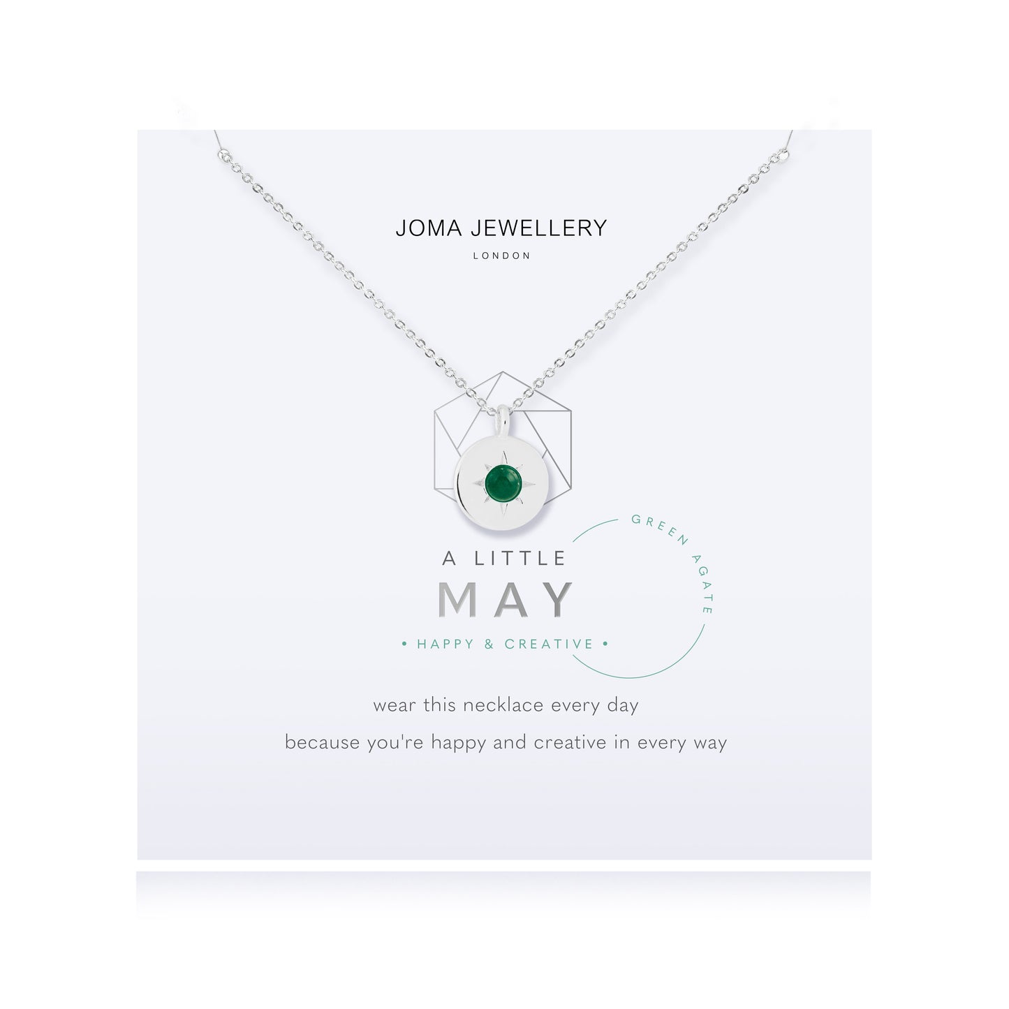 Joma May Green Agate Birthstone Necklace 4658