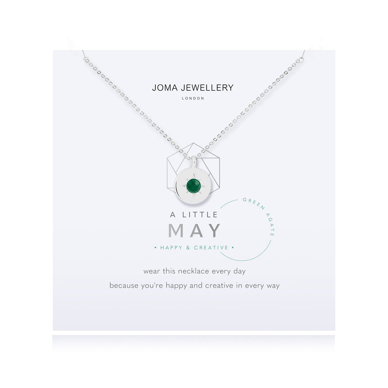 Joma May Green Agate Birthstone Necklace 4658