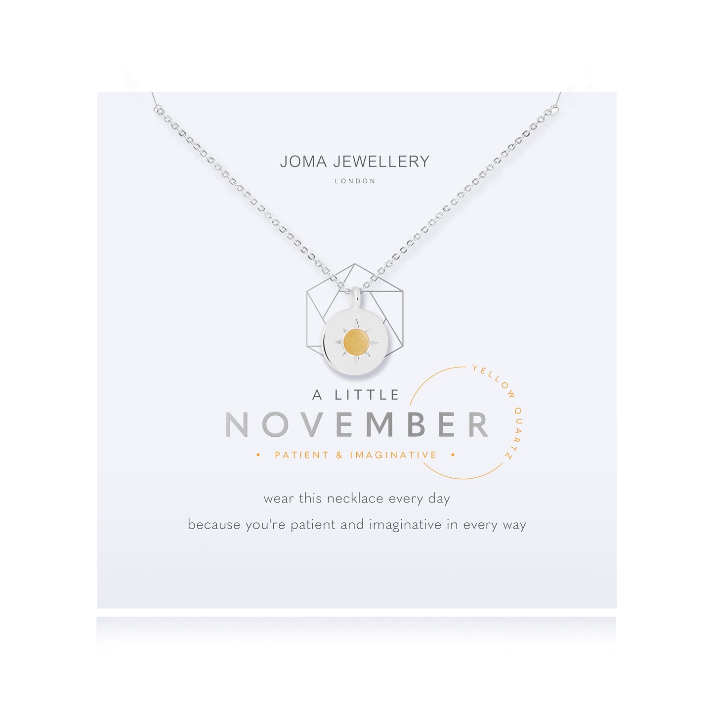 Joma November Yellow Quartz Birthstone Necklace 4664