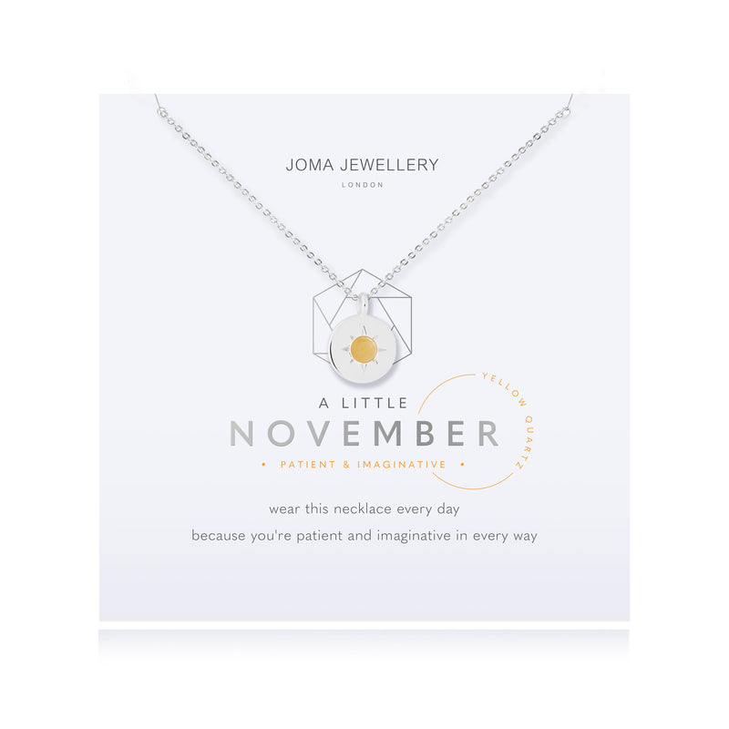 Joma November Yellow Quartz Birthstone Necklace 4664