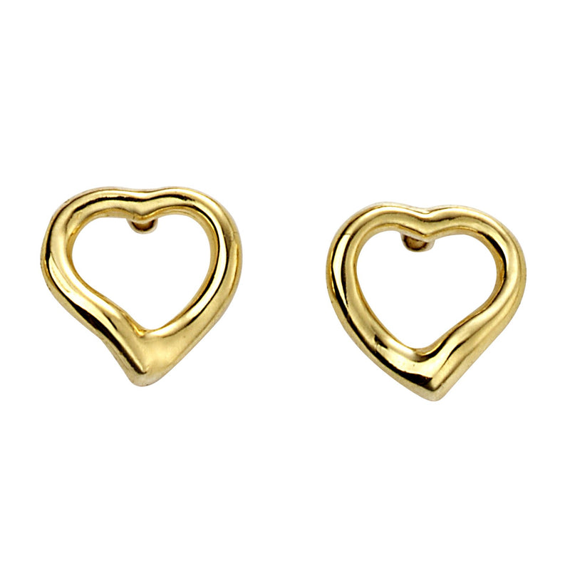Gold Plated Small Open Heart Stud earrings