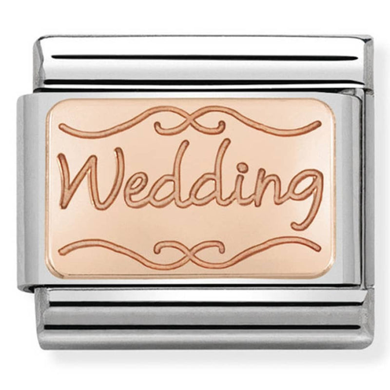 Nomination Rose Gold Wedding Plate Charm 430101-40