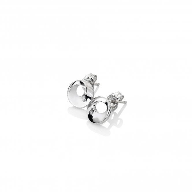 Hot Diamonds Quest Circle Stud Earrings Silver Plain DE651