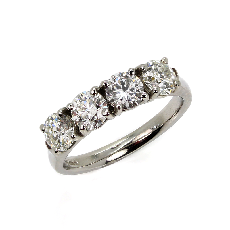 Platinum Four Stone Diamond Ring RN8798