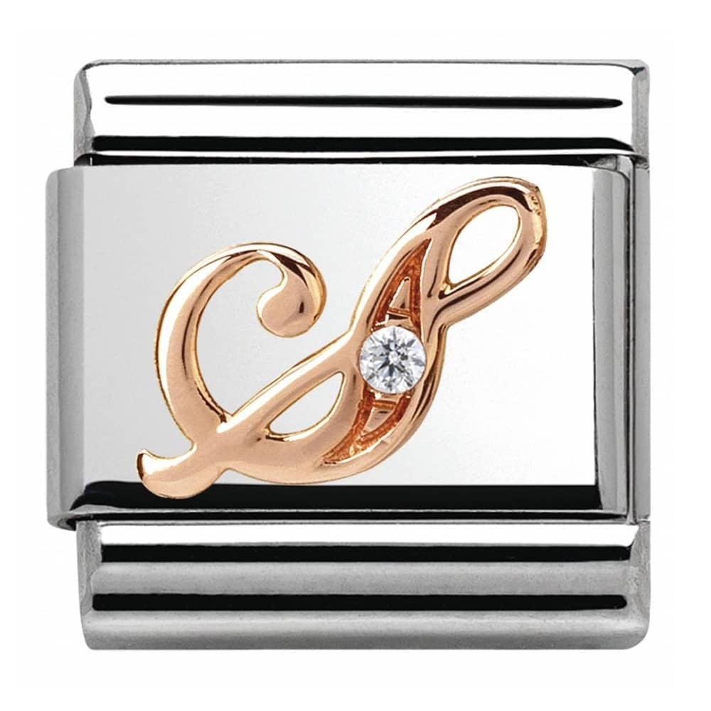 NOMINATION CZ Gold Letter S Charm 430310-19