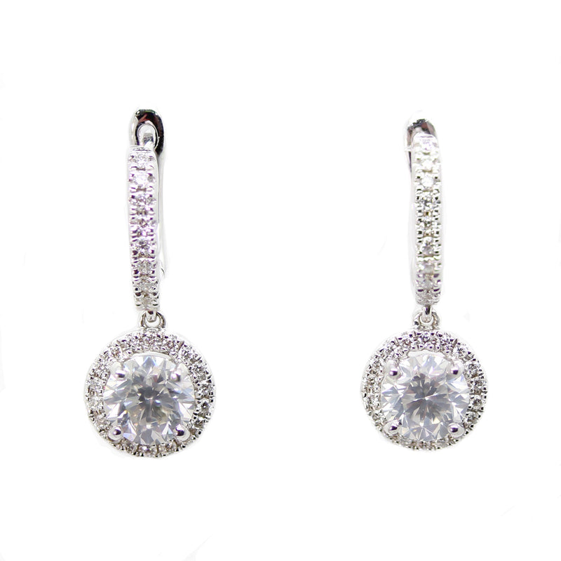 18ct Gold Diamond Drop Earrings ASM1495