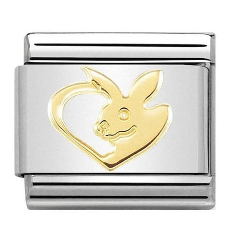 Nomination Gold Rabbit in the Heart Charm 030162-50