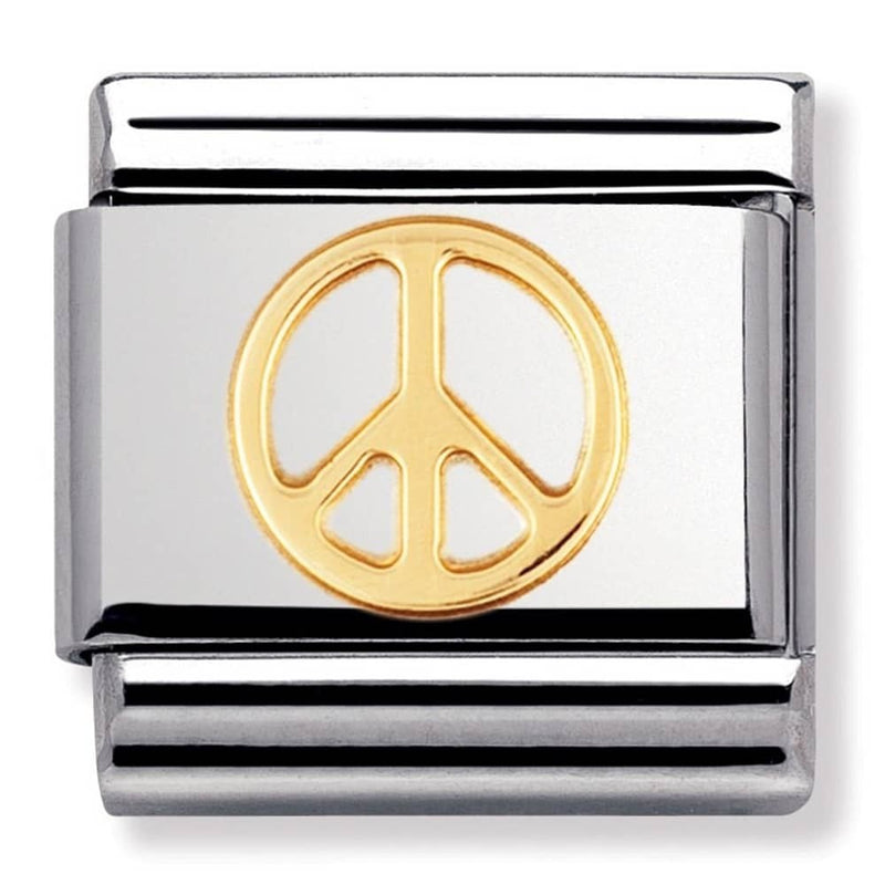 Nomination Gold Peace Charm 030116-06