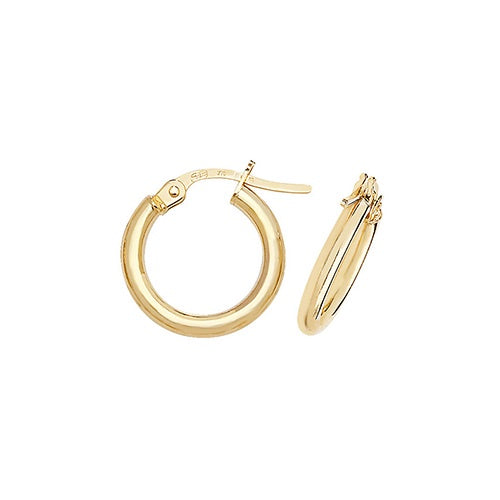 9ct Gold 10mm Hoop Earrings ER500-10