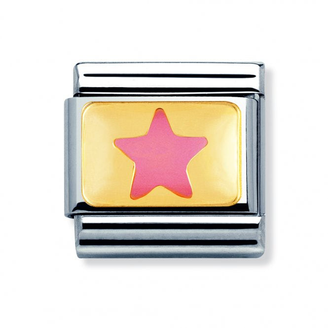 NOMINATION Composable Gold Pale Pink Star Link ~ 030209/10