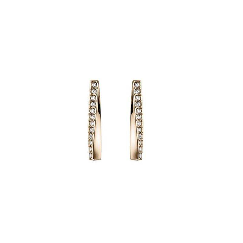 BOSS Rose Gold Tone Crystal Bar Stud Earrings 1580132