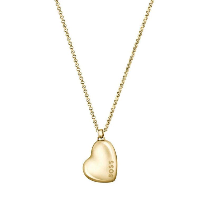BOSS Ladies Honey Gold Tone Heart Pendant Necklace 1580574