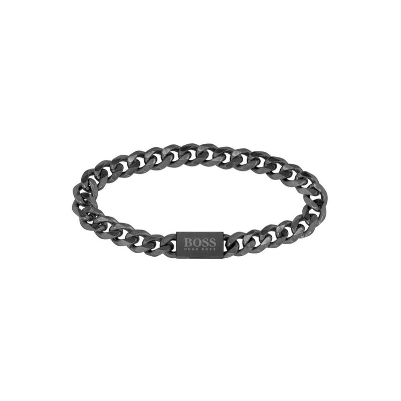 BOSS Men's Black IP Link Bracelet 1580145M