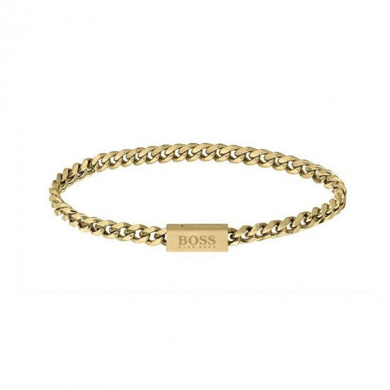 BOSS Chain For Him Gents Bracelet 1580289 Gold Tone Steel