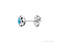 Silver 4mm Blue Topaz Earrings
