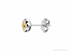 Silver 4mm Citrine Round Earrings