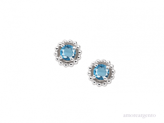 Amore Silver Blue Topaz Earrings 5005SILBT