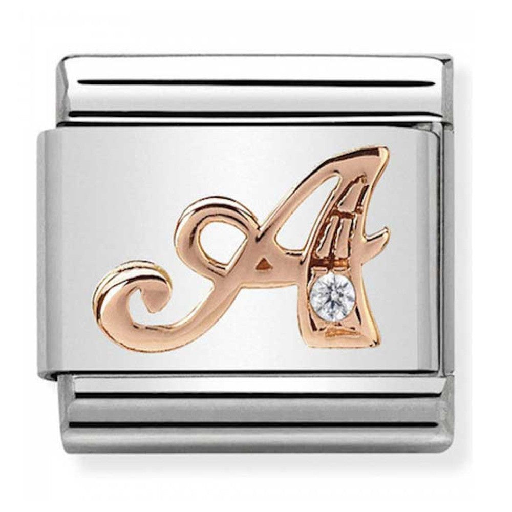 NOMINATION Charm Gold CZ Letter A Charm 430310-01