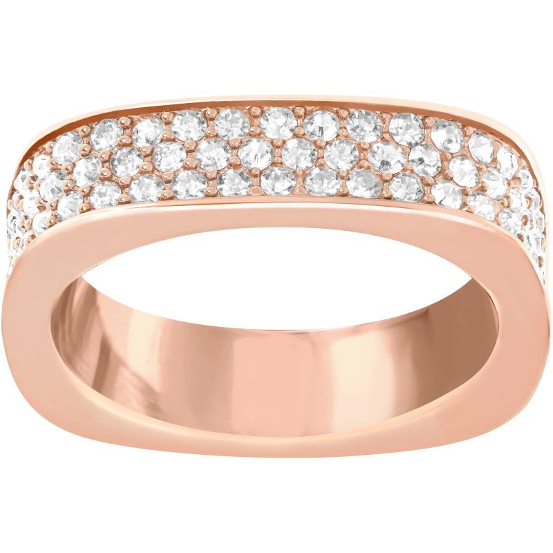 Swarovski Rose Gold White Crystal Vio Ring 5112132 - Size 55