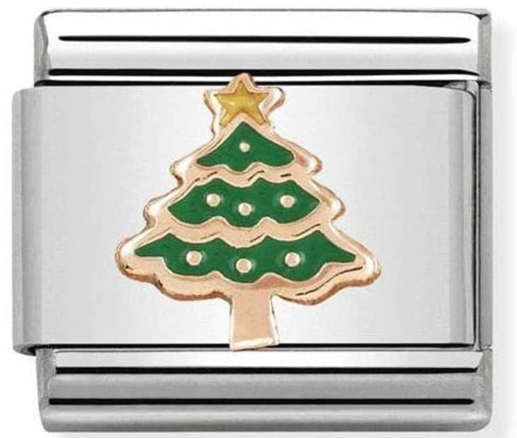 NOMINATION Gold Enamel Christmas Tree Charm 430203-05