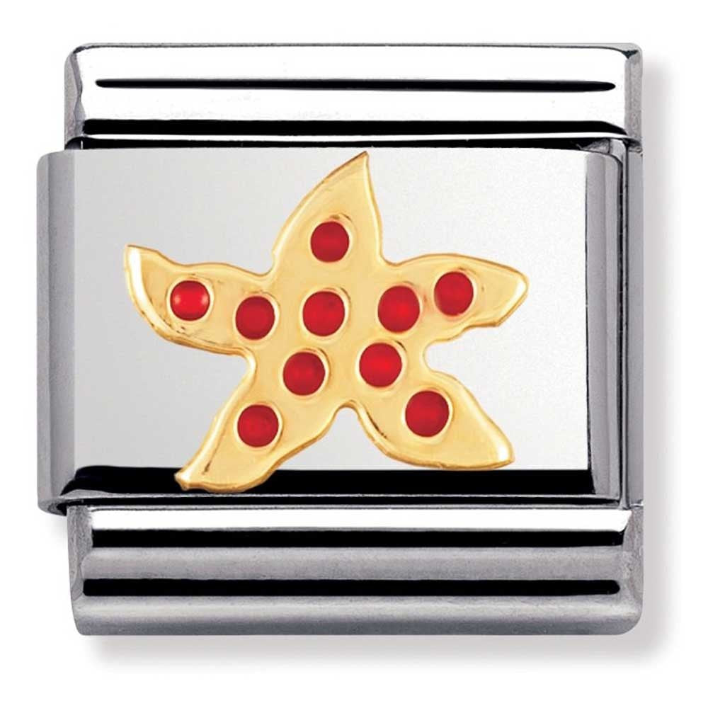 NOMINATION Gold Red Starfish Charm 030213-05