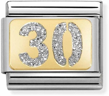 NOMINATION GLITTER Gold 30 SILVER charm 030224-03