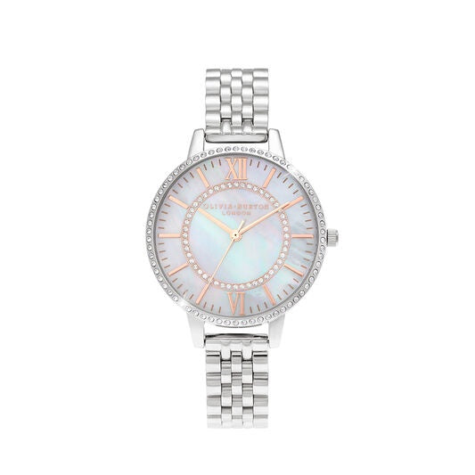 Olivia Burton Wonderland Mother Of Pearl Demi Dial Silver Watch OB16WD91