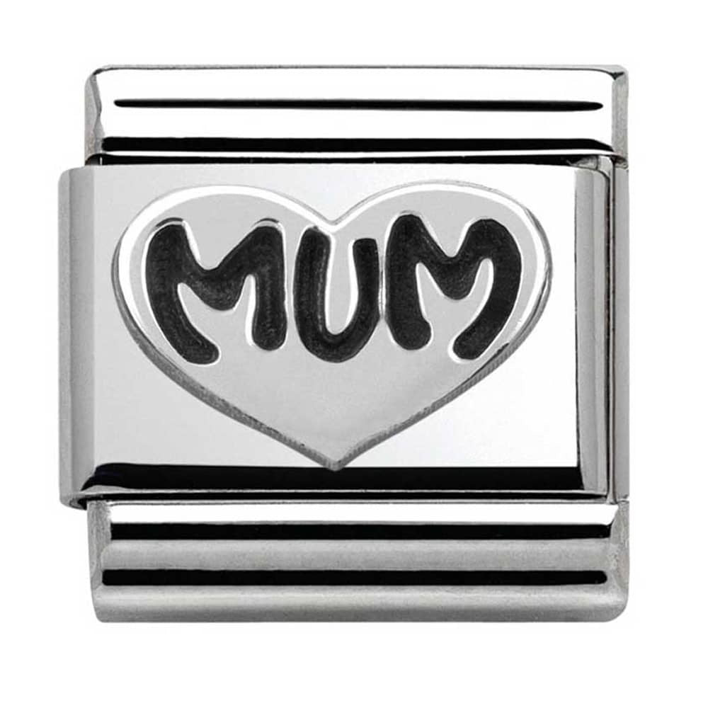 NOMINATION Silver Mum Heart Charm 330101-12