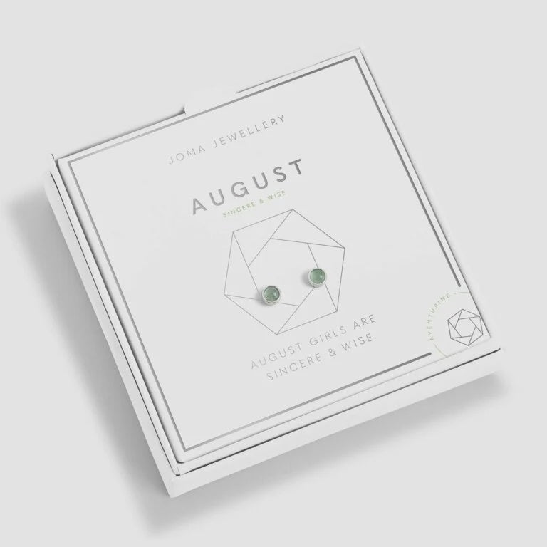 Joma Jewellery August Aventurine Boxed Birthstone Earrings 5535