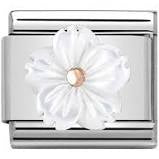 Nomination Gold Flower in WHITE MOTHER OF PEAR charm 430510-02