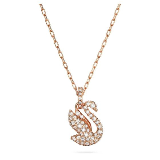 Swarovski Iconic Swan Small Pendant - White with Rose Gold Plating 5647555