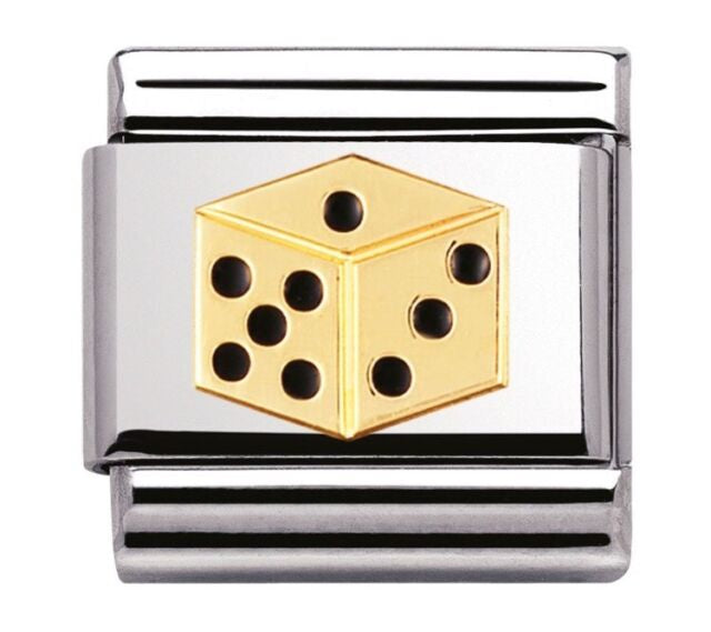 NOMINATION Gold Dice Charm 030205-11