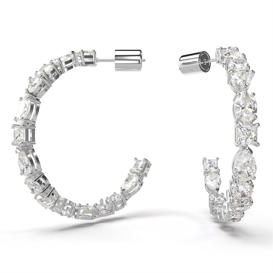 Swarovski Mesmera Hoop Earrings Mixed Cut Rhodium Plated 5672834