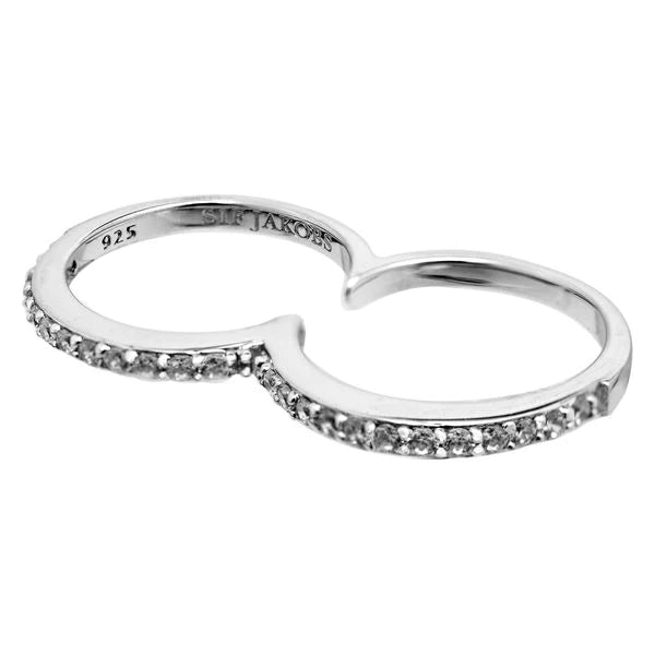 Sif Jakobs Ladies Rose Plated Double Ring SJ-R108111-2-CZ/54
